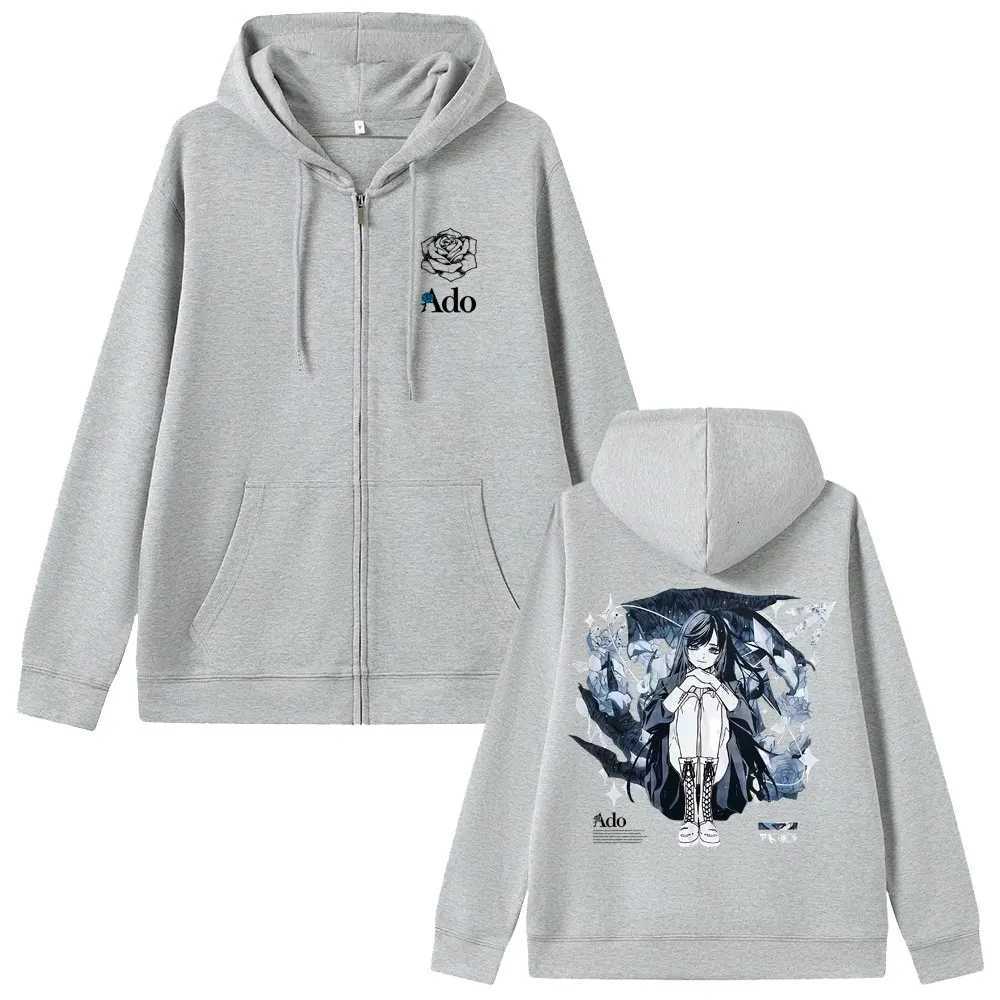 Ado World Tour 2025 Hibana Zipper Hoodie Men Women Fashion Japanese Style Zip Up Jacket Unisex Casual Fleece Zip Up Sweatshirt W251027