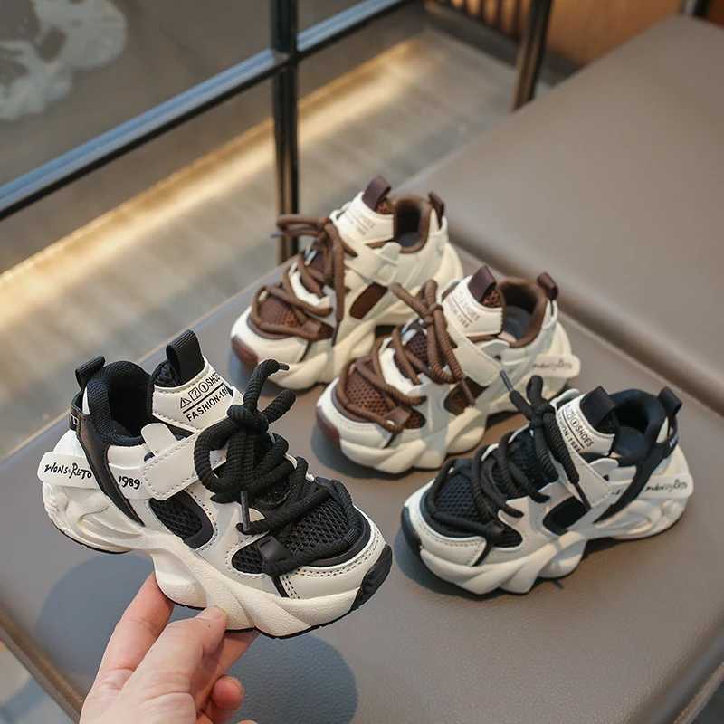 2024 New Girls Sneakers Color Matching Soft Laceup Color Matching Soft Breatheable Children Mesh Sport Shoes for Boys Nonslip S251027
