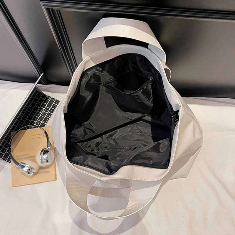 Women's PU Light Elegant Tote Bag Large Vintage Commute Business Travel Daily Handbag Students Laptop Books Shoulder Bags