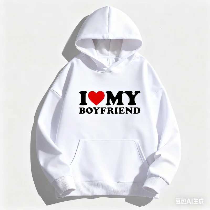 I LOVE MY GIRLFRIEND Print Unisex Hoodie Y2K Sweatshirt for WomensMens Hoodies Sweatshirts Solid Hoodies Slow jogging clothes W251027