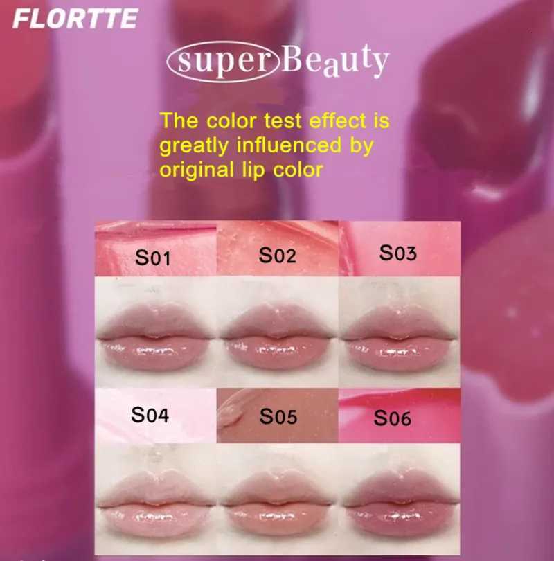 New ArrivalFLORTTE Shimmer Lipstick Solid Lip Balm Moisturizing Water Gloss Lip Glaze W251027