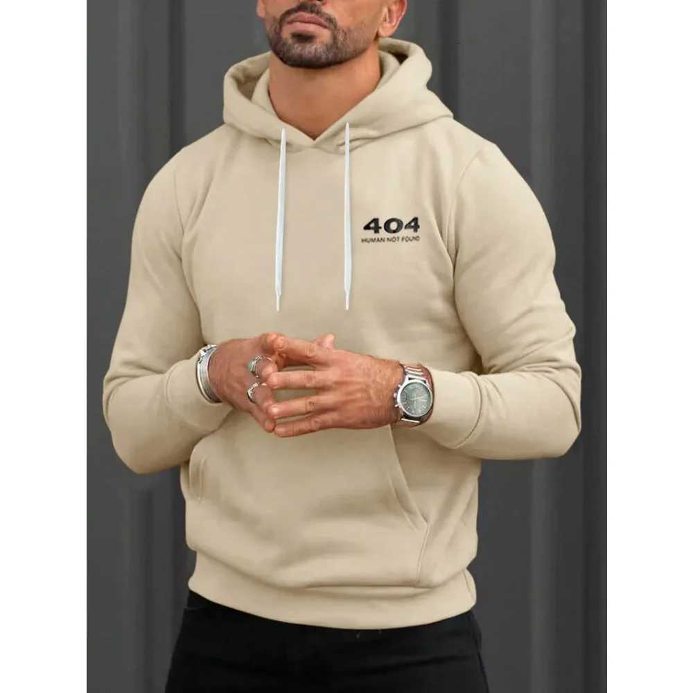 Autumn and Winter New Mens Hoodie Loose Long Sleeve Printed Comfortable Casual Sweatshirt with Kangaroo Pocket and Drawstring W251027