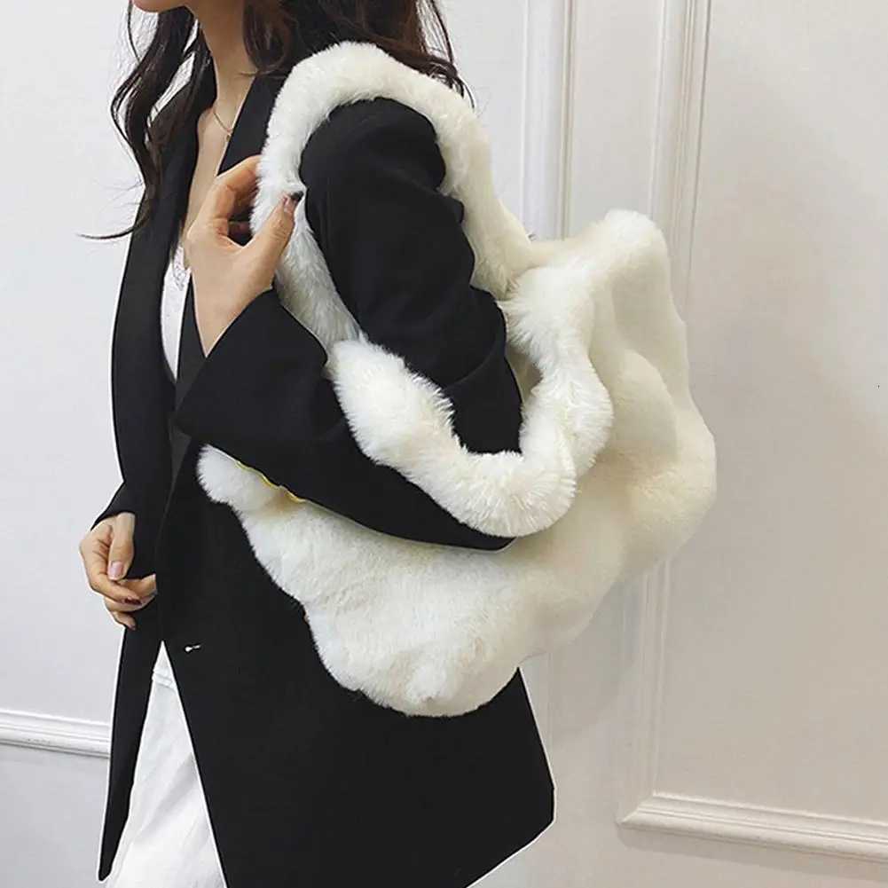 Fluffy s Winter Furry Purse for Women Y2K Faux Fur Bag Fuzzy Shoulder Handbag Y251027
