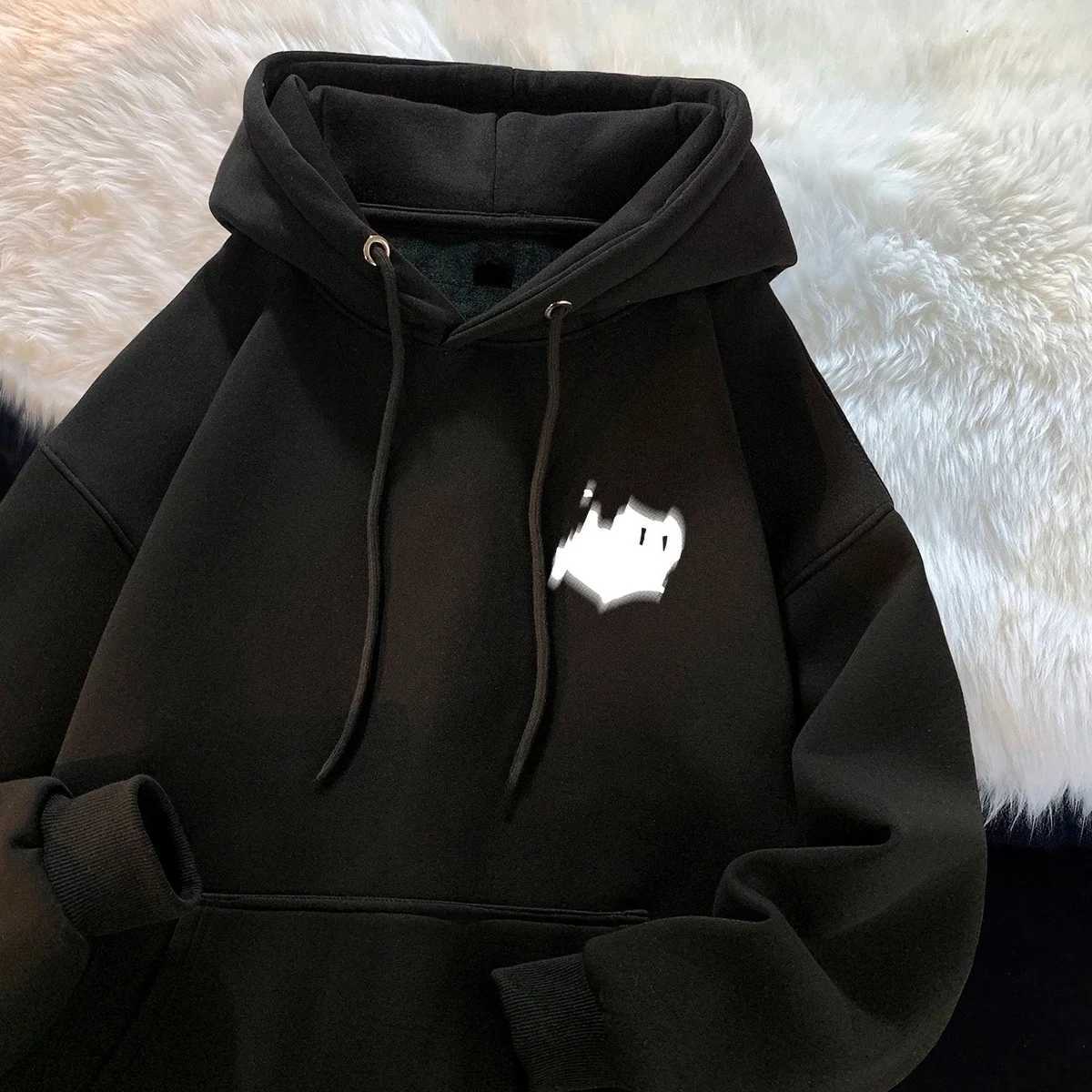 Fashionable mens hoodie versatile autumn and winter jacket Hong Kong style American street printed mens clothing pattern Y2K W251027