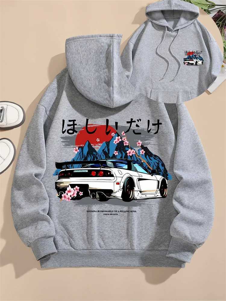 Fashionable Casual Sweatshirts Fashionable Car Pattern Printed Hoodie Suitable for Jogging and Sports Autumn and Winter W251027