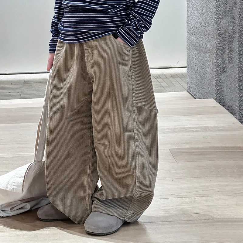 2025 Autumn New Fashion Kids Loose Casual Pants for Boys and Girls Korean Style Delicate Trousers Boutique Clothing Simple StyleT251027