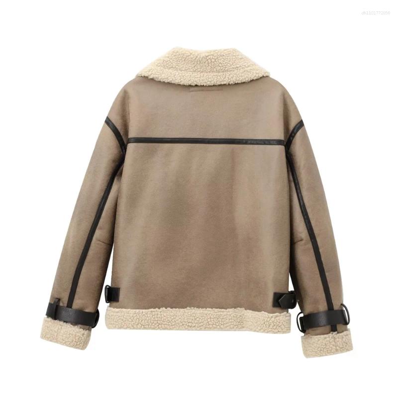 Women's Jackets Autumn European And American Style Retro Loose Buckle Decoration Bottom Double Sided Jacket Coat