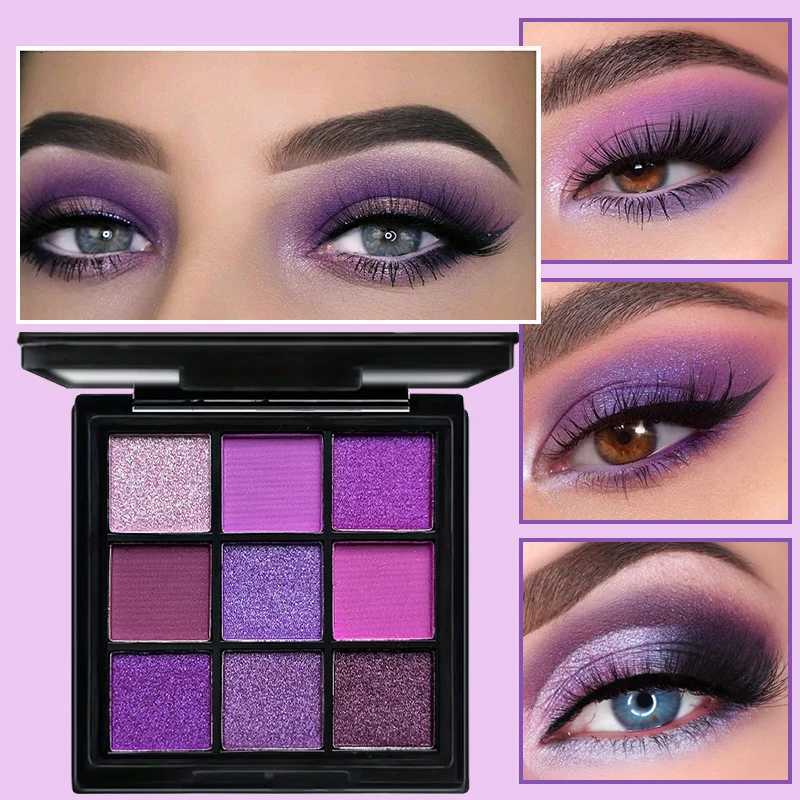 9 Color Purple Eyeshadow Palette Matte Shimmer Violet Lilac Lavender Makeup Pigmented Long Lasting Professional 9 ColoresXJ251027
