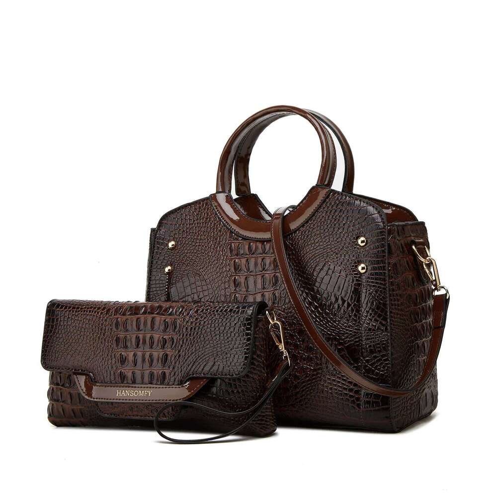 New Fashionable Large Capacity Crocodile Pattern Handbag Trendy Women's Crossbody Quality Single Shoulder Bag Motorcycle Equ