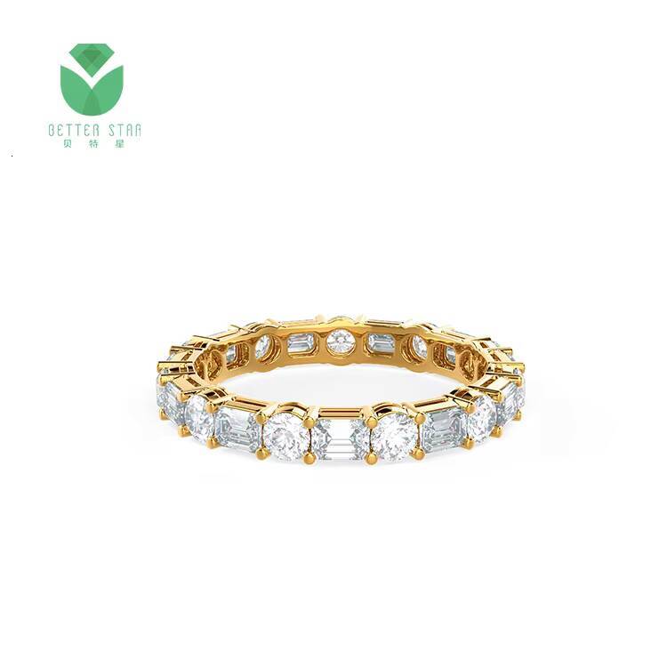 Wholesale Price Pave Setting Full Lab Grown Diamond Wedding Ring CVD Synthetic Diamond Engagement Ring Wedding Jewelry for Women