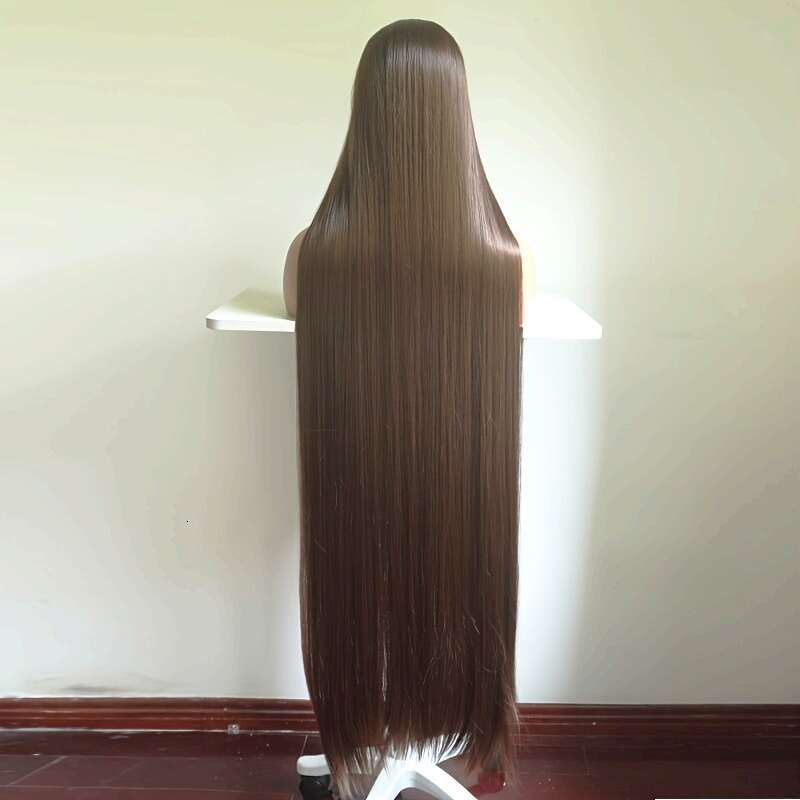 Tang Long Fiber Wigs 48Inch Rose Net Cap Straight Hair Unisex-Adult Party Cosplay Costume Wigs, High Temperature Synthetic Fiber, Natural Black Blonde