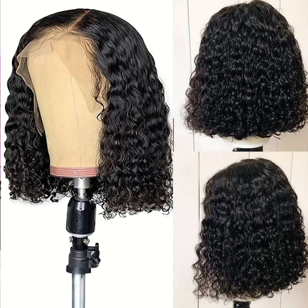 250% Density 5X5 Curly Wave Closure Upgraded Plucked Pre Cut Ready To Wear Glueless HD Lace Front Wigs For Wome Handmade 100% Pure Human Hair Wig