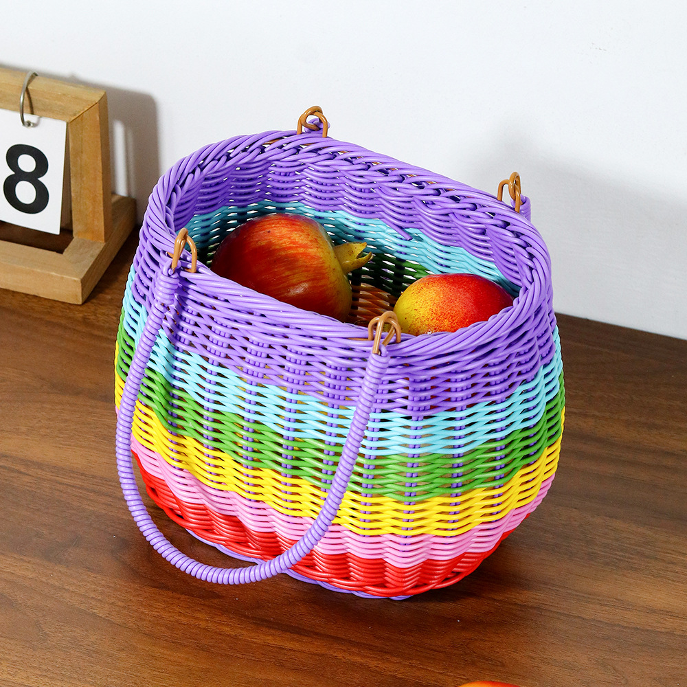 New Colored Oval Handwoven Basket - Tote for Fruit/Veggie Picking & Gift Wrapping