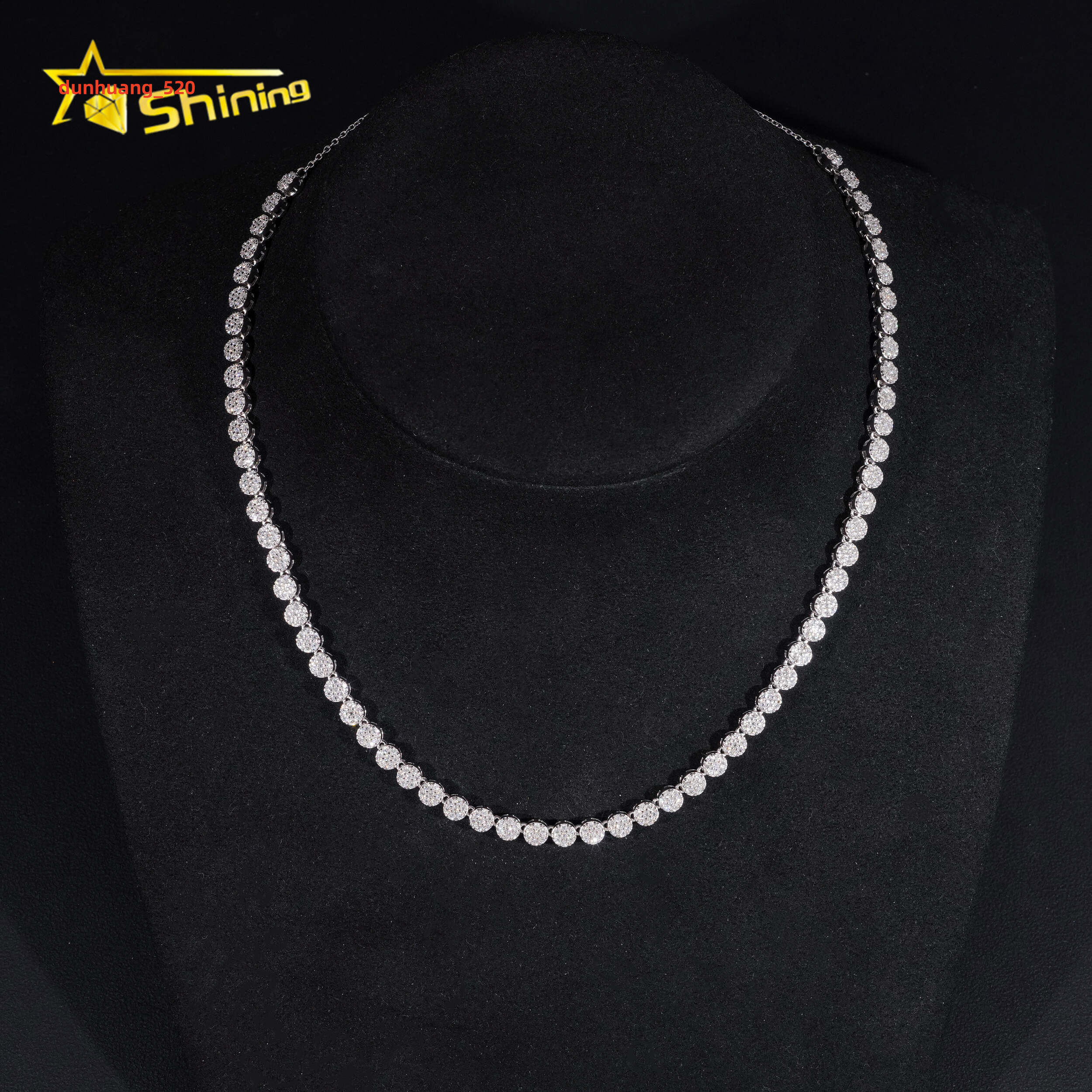 Fine Jewelry Ladies Necklace Men Women 925 Silver 44MM Width Moissanite Tennis Necklace Custom Hip Hop Iced Out Necklaces