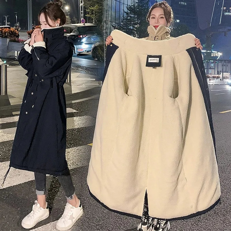 Down Cotton Parkas Jacket Womens Midlength Over The Knee Korean Loose Fashion Winter Padded Female Thickened 251027