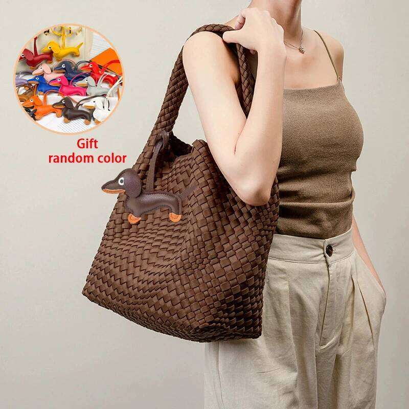 High-quality Hand-woven Bags Women, Neoprene Top Handle Shoulder Bag, Travel Hobo Tote with Purses for Women