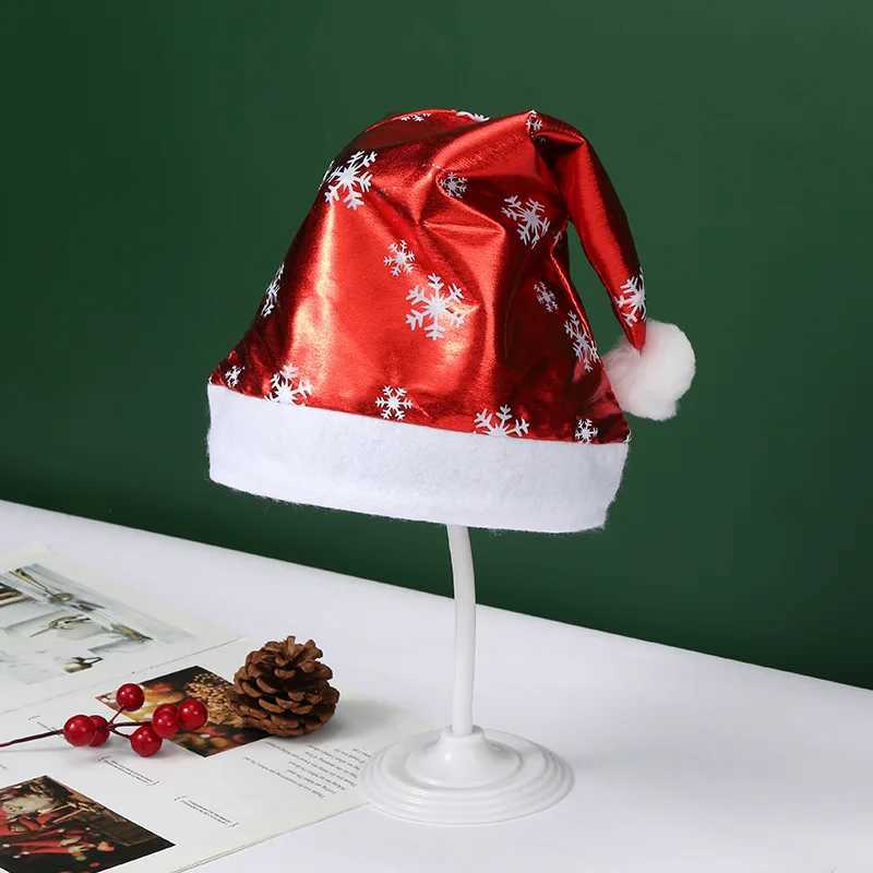 Snowflake Bright Cloth Christmas Hat Christmas Party Decoration Santa Hat New Year Party Kids Gift Navidad Noel Xmas DecorationW251027