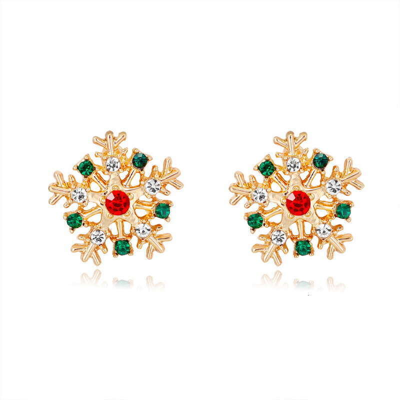 New Fashion Creative Versatile Christmas Snowflake Dia Stud Earrings for Women