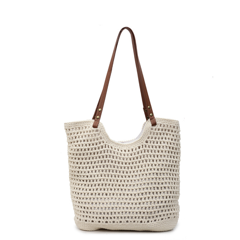 Free shipping designer bag Casual Large Capacity Single Shoulder Cotton Woven Bag for Women New Mesh Tote Bag Beach Vacation Beach Bag