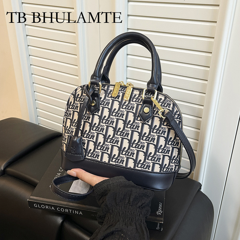TB BHULAMTE Designer High-end Printed Tote Bag, Multi-functional Commuter Luxury Bag, Fashionable Women's Crossbody Bag, Niche Retro Shell Bag
