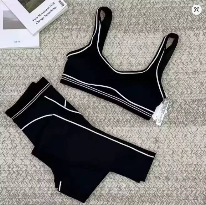 winter jacket women Summer New Women's Yoga Sports Skin Friendly Fabric Elastic White Stripe Breathable Pants Set