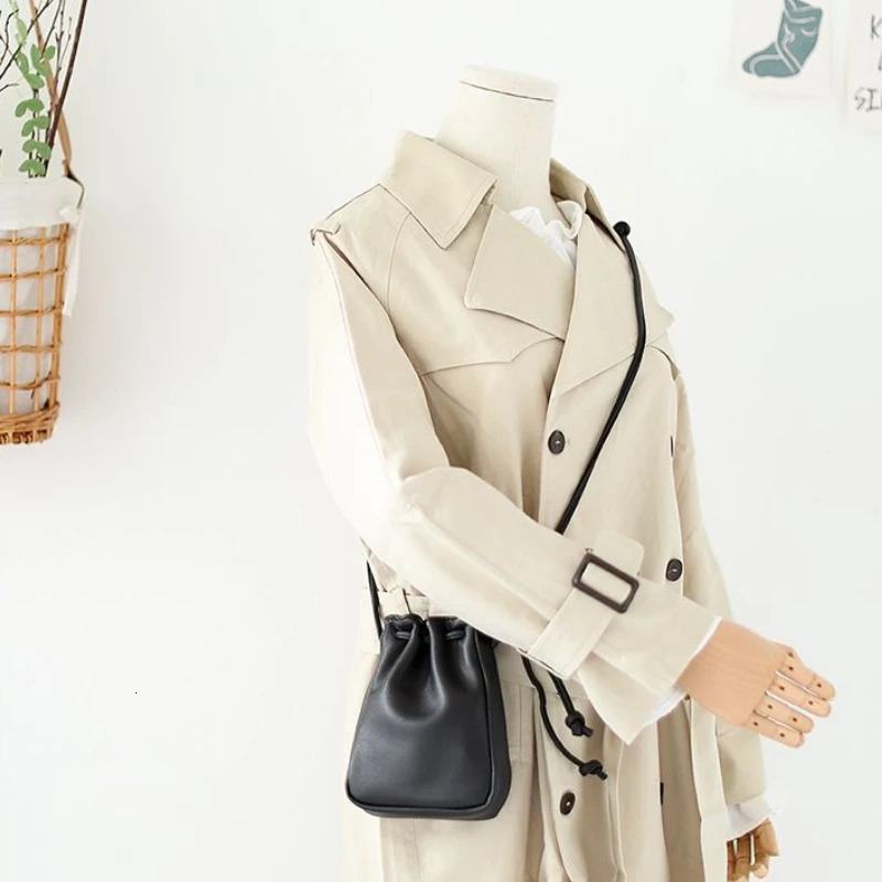 Casual Drawstring Bag Style Women Crossbody Bag Candy Color Lady Mini Bucket Bag for Mobile Phone Female Shoulder Purse Wallet 251027