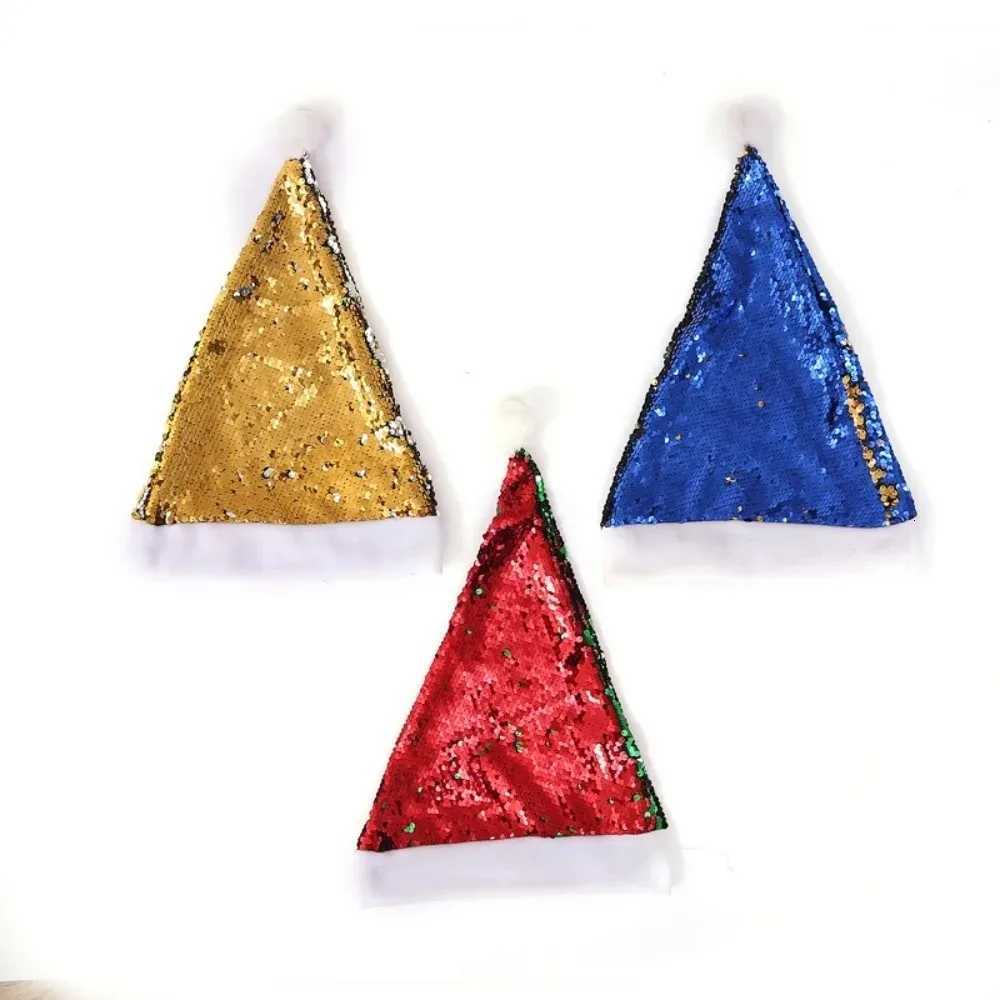 Festival Party Supplies Sequined Santa Hat Comfortable Soft Versatile Colorchanging Caps Colorchanging Christmas HatW251027