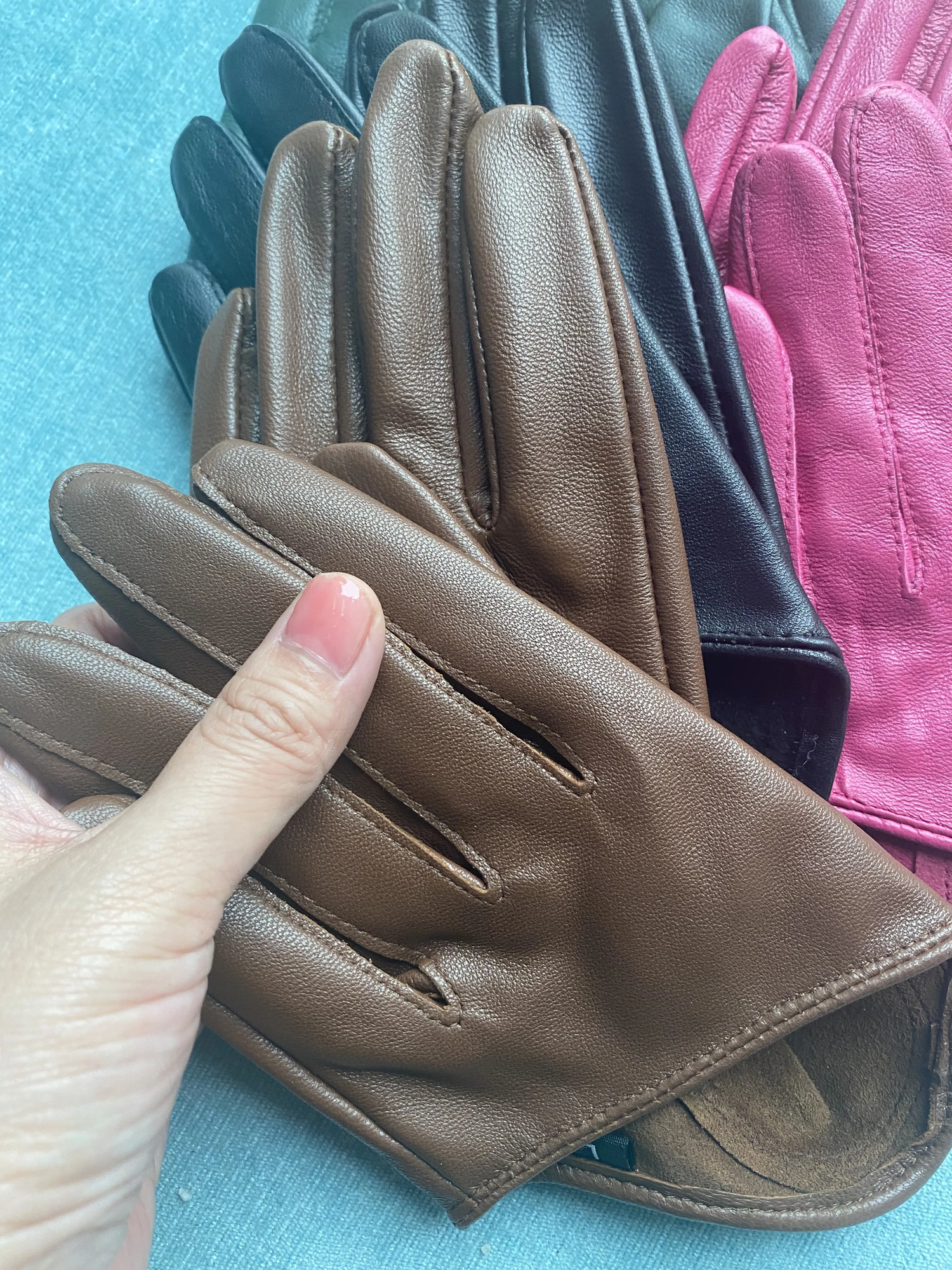 Autumn and winter womens short n sheepskin gloves thin genuine leather gloves half palm black glove 8 colors R025 251021