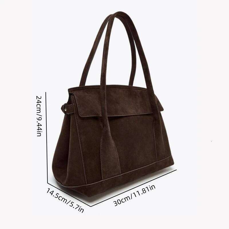 SUEDE SHOULDER CITY BAG FOR Women, Fashionable Handbag With Double Top Handles, Design New Totes For Ladies