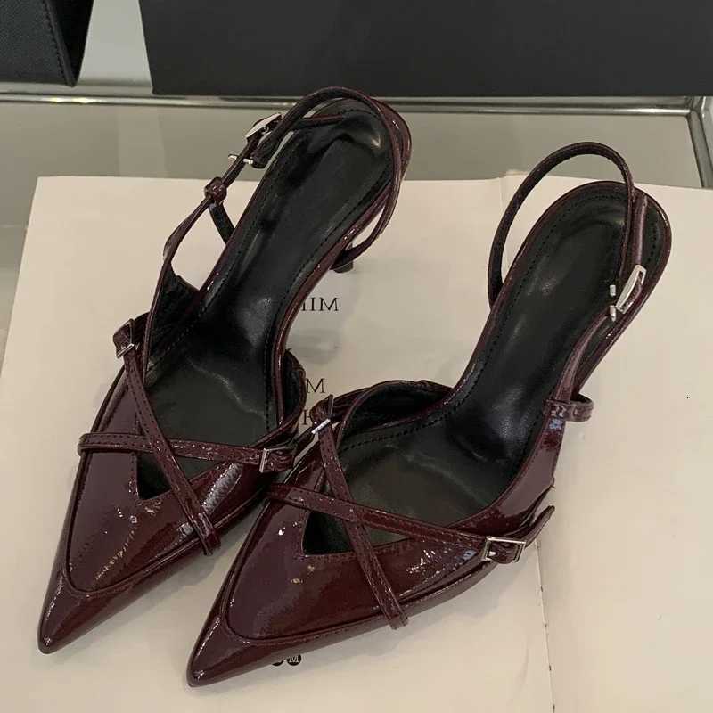 Street Style Buckle Strap Women Pumps Pointed Toe Thin High Heels Banquet Slingback Party Shoes Zapatos De MujerXJ251027