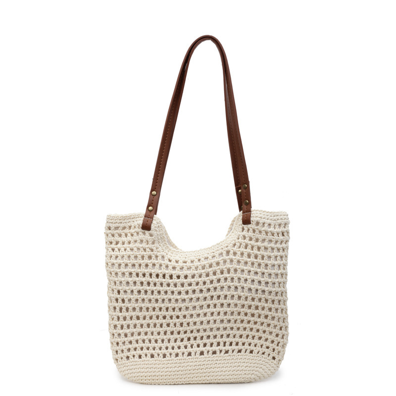 Free shipping designer bag Casual Large Capacity Single Shoulder Cotton Woven Bag for Women New Mesh Tote Bag Beach Vacation Beach Bag