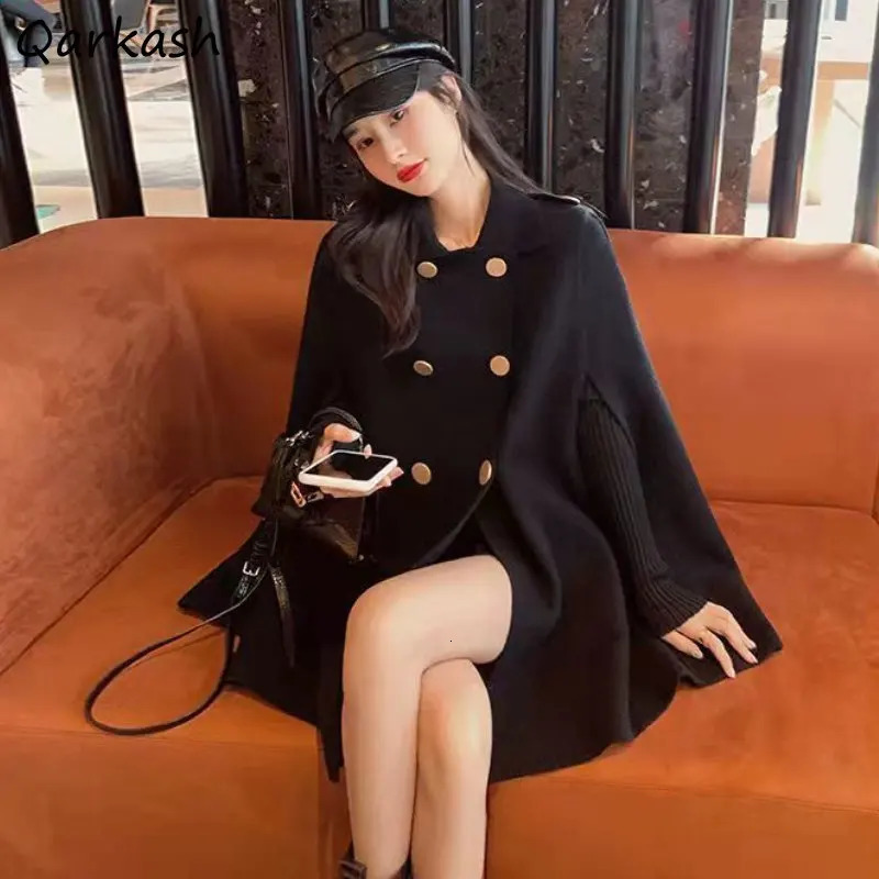 Long Blends Women Arrival Autumn Winter Casual Outwear Handsome Allmatch Mujer Daily Solid Harajuku BF Temperament 251013