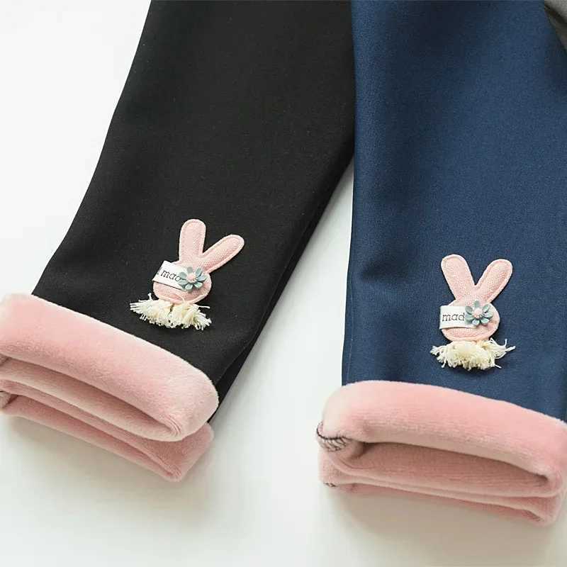 Kids Leggings Cartoon Rabbit CashmereStyle Leggings Baby Girl Winter Pants Soft Kids Autumn WearT251027