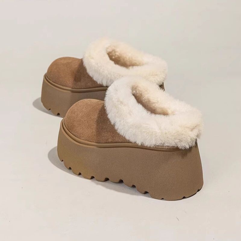 Thick soled warm, fashionable and elegant cotton shoes European and American style winter new comfortable lazy style women's snow boots designer 