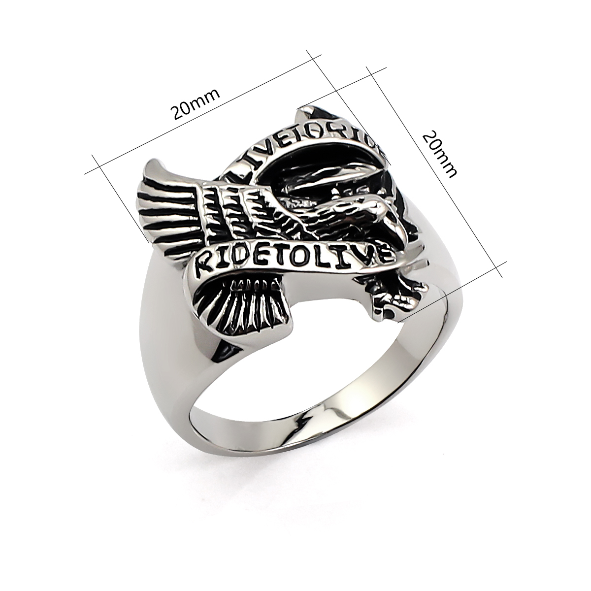 Vintage Retro Irregular Shaped Eagle Belt Buckle Western Cowboy RIDE to LIVE Animal Decorative Logo Design Hip Hop Ring