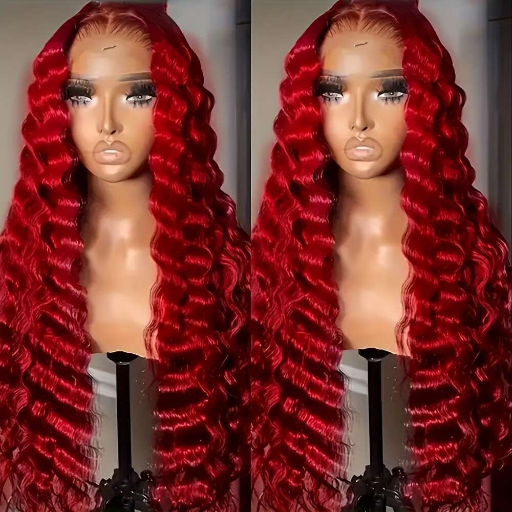 Stunning Dark Blue Loose Curly Front Wig For Women - Pre-Plucked, Glueless, Heat Resistant Synthetic Hair, 180% Density, 13*4*1 Lace Coverage, Versati