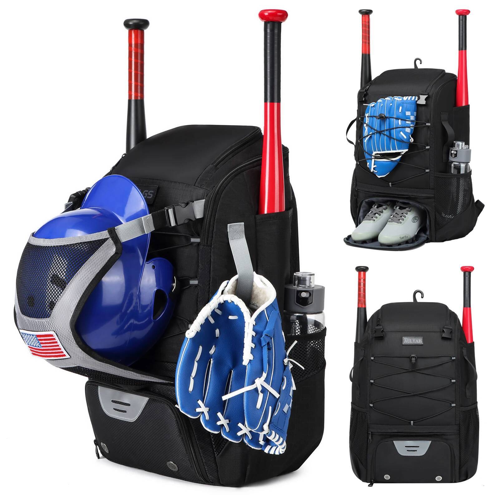 Equipment with Shoe Compartment Softball Bat Bag for Youth Large Capacity Sport Baseball Backpack
