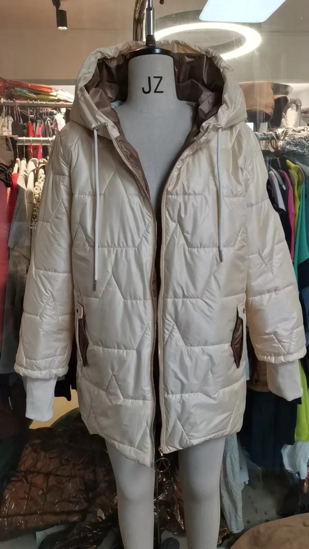 Hooded Cotton Clothes Long Sleeve Women Autumn Winter Parka Coat Jacket Solid Color Zipper Fashion 251027