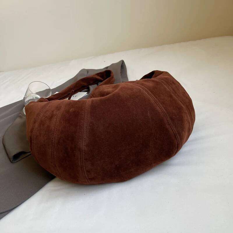 Designer Luxury MOODS Croissant Shoulder Bags For Women Faux Suede Two Size Soft Crossbody Bag Winter Latest Trend Designer Handbags