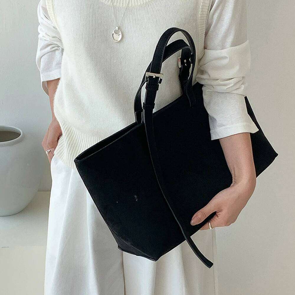 Designer Luxury Retro Faux Suede Tote Bag Large Capacity Shoulder Bags For Women Matte Texture Designer Handbags And Purses Shopper