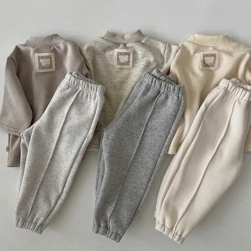 Korean Kids Jogger Pants Autumn Unisex Baby Cotton Casual Trousers Solid Color Loose Fit 14YT251027