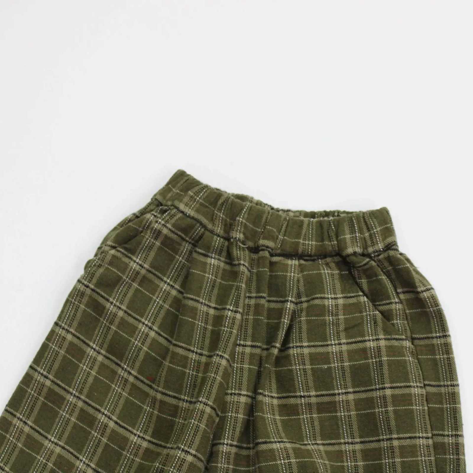 Kids Autumn Pants 2025 New Korean Spring Fall Fashion Boys Girls Casual Daily Plaid Loose Long Trousers AllmatchT251027