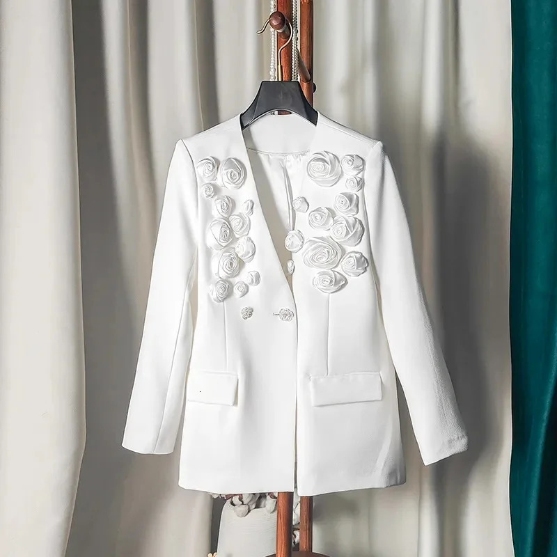 Korean Fashion HighQuality Women Blazer Autumn Vneck Loose Long Sleeve Temperament Casual Blazers Jackets Female Outerwear 251027