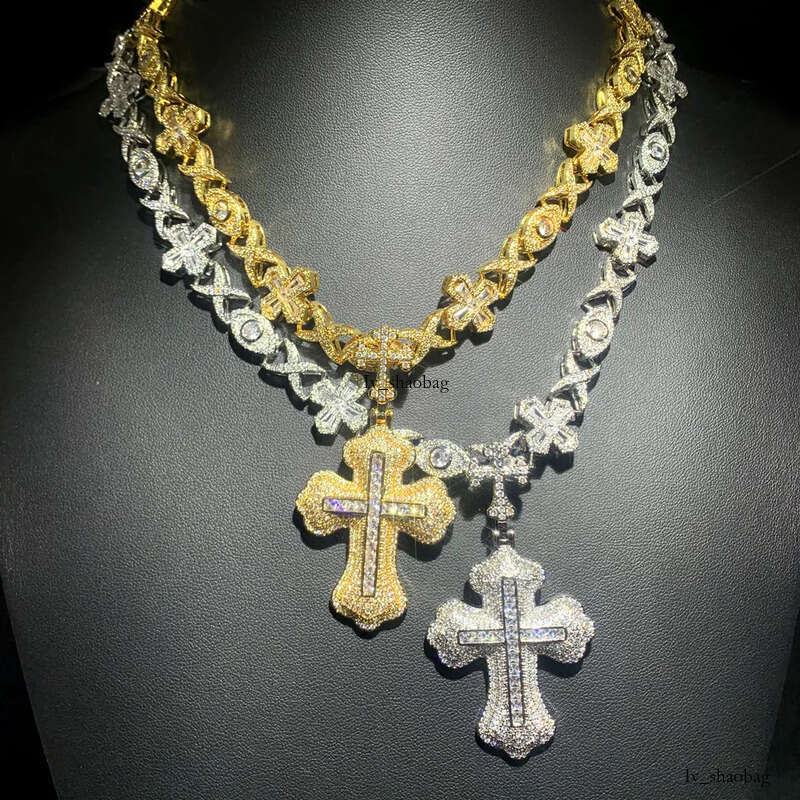 Hip Hop Pendant with Eye Cross Cuban Chain Necklace 5A Zircon Mens Jewelry aaa