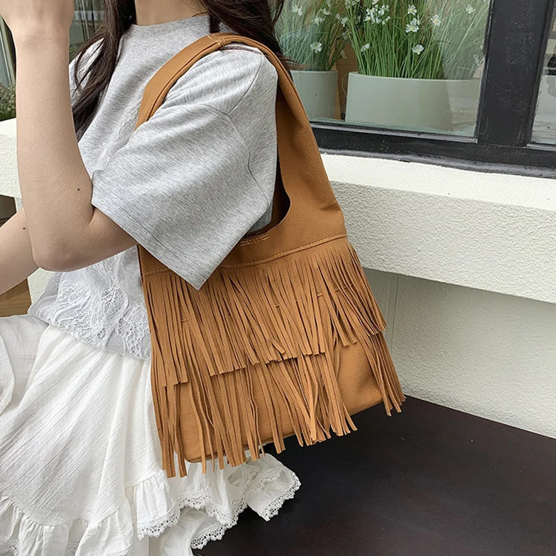 Suede Tassel High Quality Faux Shoulder Bags Fashion Large Capacity Sense of ity Womens Tote Bags Casual 251027