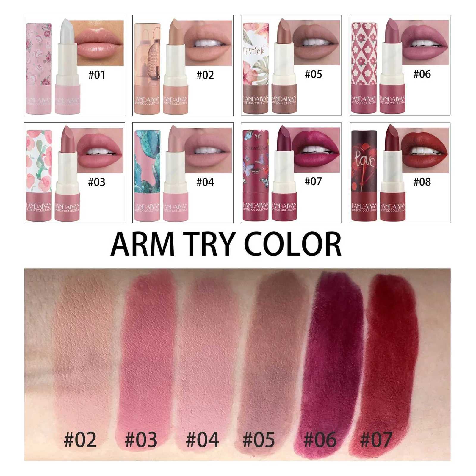 Lipstick Velvet Matte New Nude Moisturizing Tint Lip Balm Cream Pigment 8color Luxury Lip Makeup Waterproof Cosmetic W251027