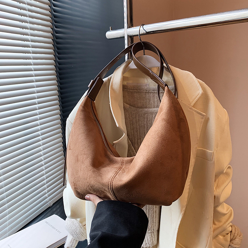 Chic Women's Double Strap Hobo Pouch in Soft Velvet Fabric | Versatile Design Ideal For All Seasons