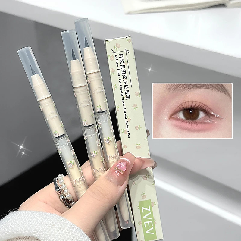 Double Headed Lying Silkworm Pen Pearlescent Matte Highlighter Brightening Contouring Lower Eyelid Shadow Eyeliner Pen Makeup 251027