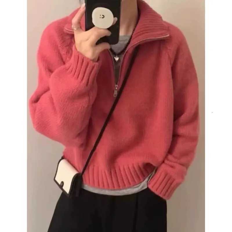 Highend halfzipper highneck 100 cashmere sweater for autumn and winter knitted sweaterT251027