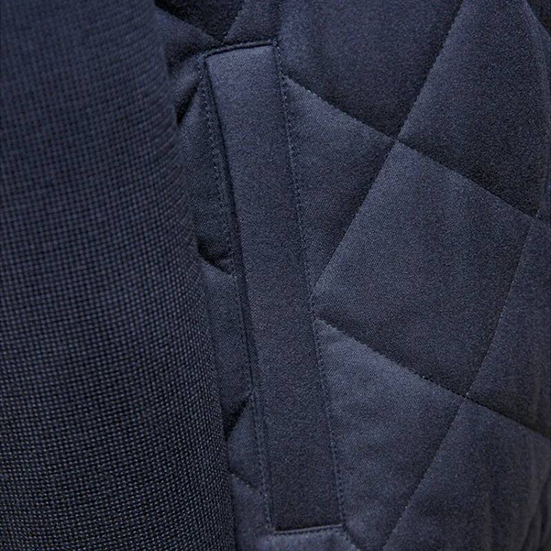 High-Efficiency Fleece Old Money Wind-Resistant Fall-Winter Men's Knitted Warm Cotton Coat, Dia-Shaped Outerwear